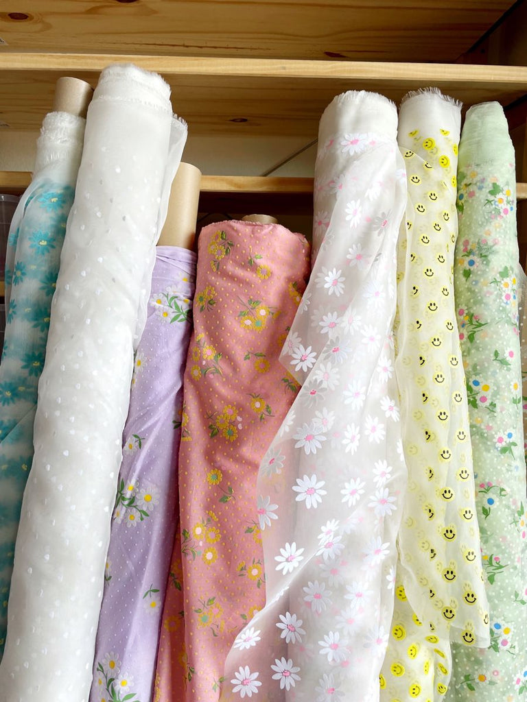 Flock and Flower Fabric