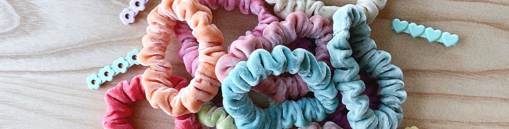 Pink Velvet Scrunchies